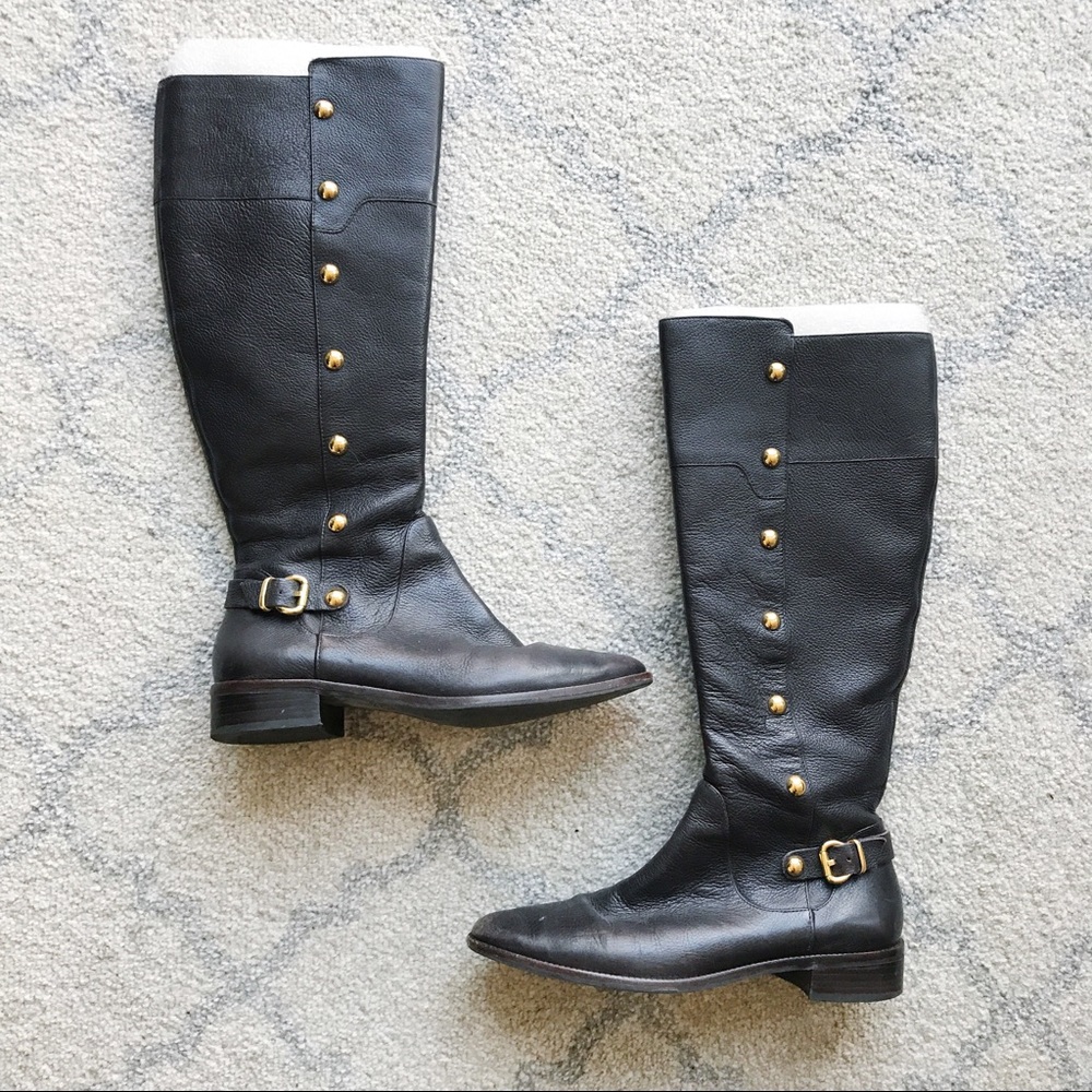 Michael Kors Gold Studded Riding Boots